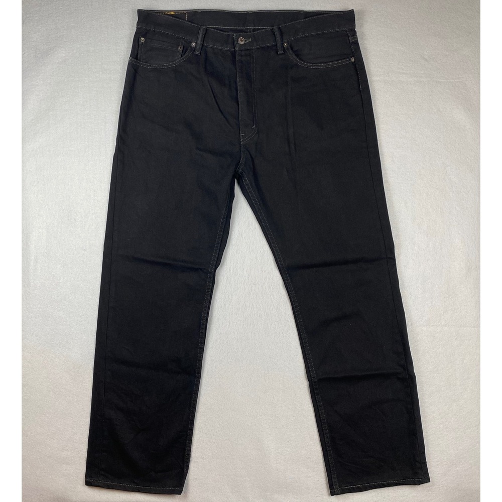 Levis 505 Regular Fit Black Straight Leg Jeans Mens 40x32 00505-0260